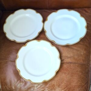 3 Three Haviland Co Limoges France Anjou Collection Dinner Plates Dishes 9.75"